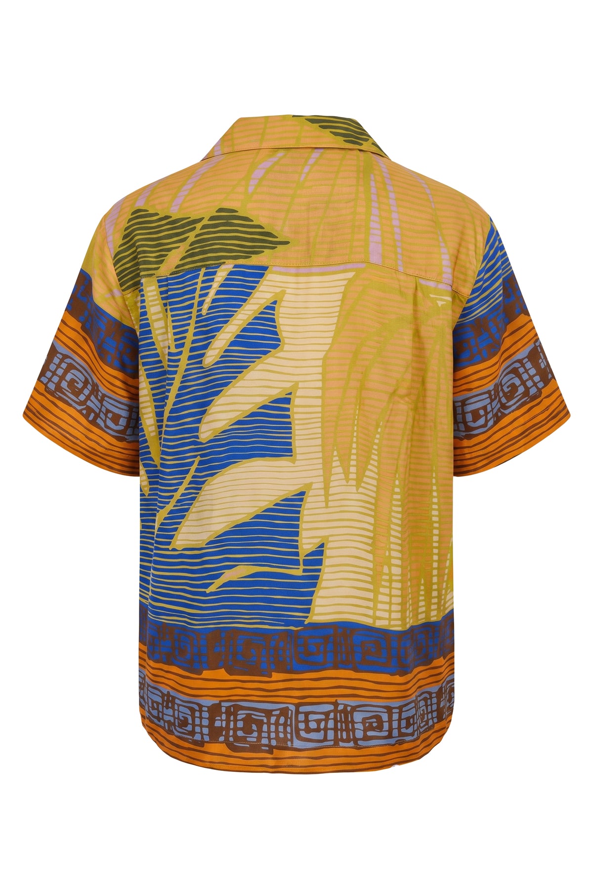The Zoe Silky Palm Abstract Print Camp Shirt